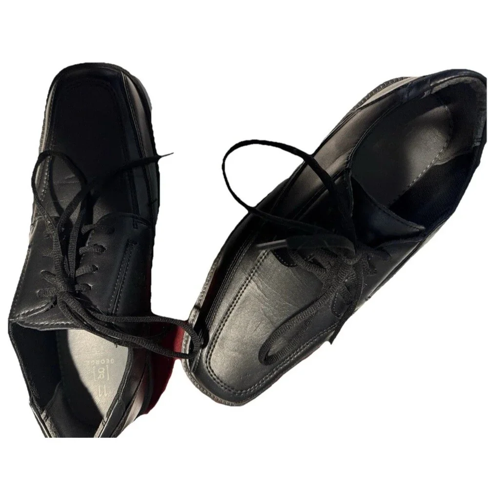 Mens BLACK dress shoes ,George size 11 ,shoe laces
